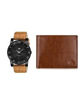 analogue watch with wallet set