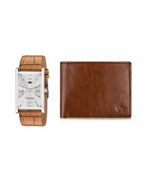 analogue watch with wallet set