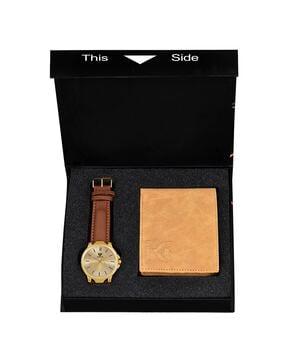 analogue watch with wallet set