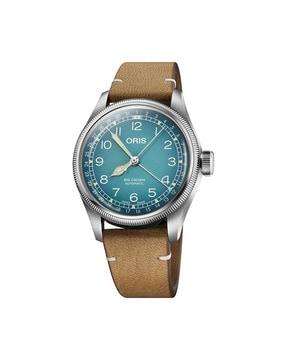 analogue wrist watch with leather strap