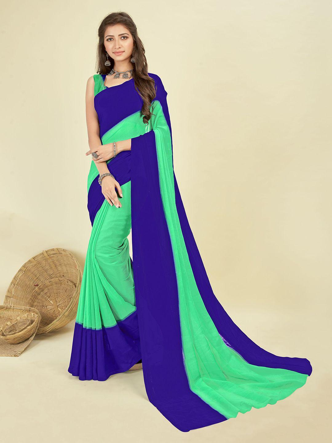 anand sarees colourblocked saree