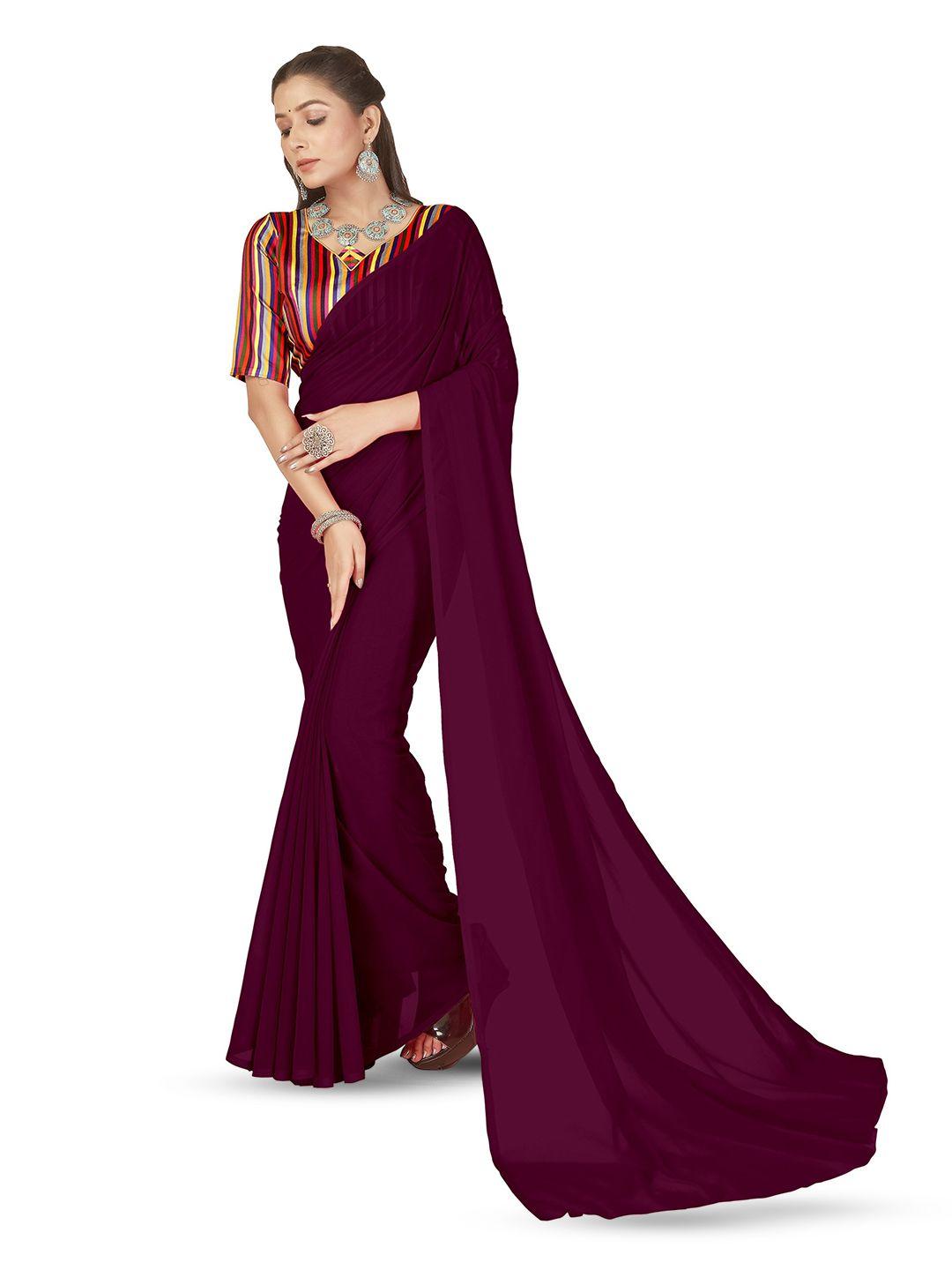 anand sarees poly georgette saree no border