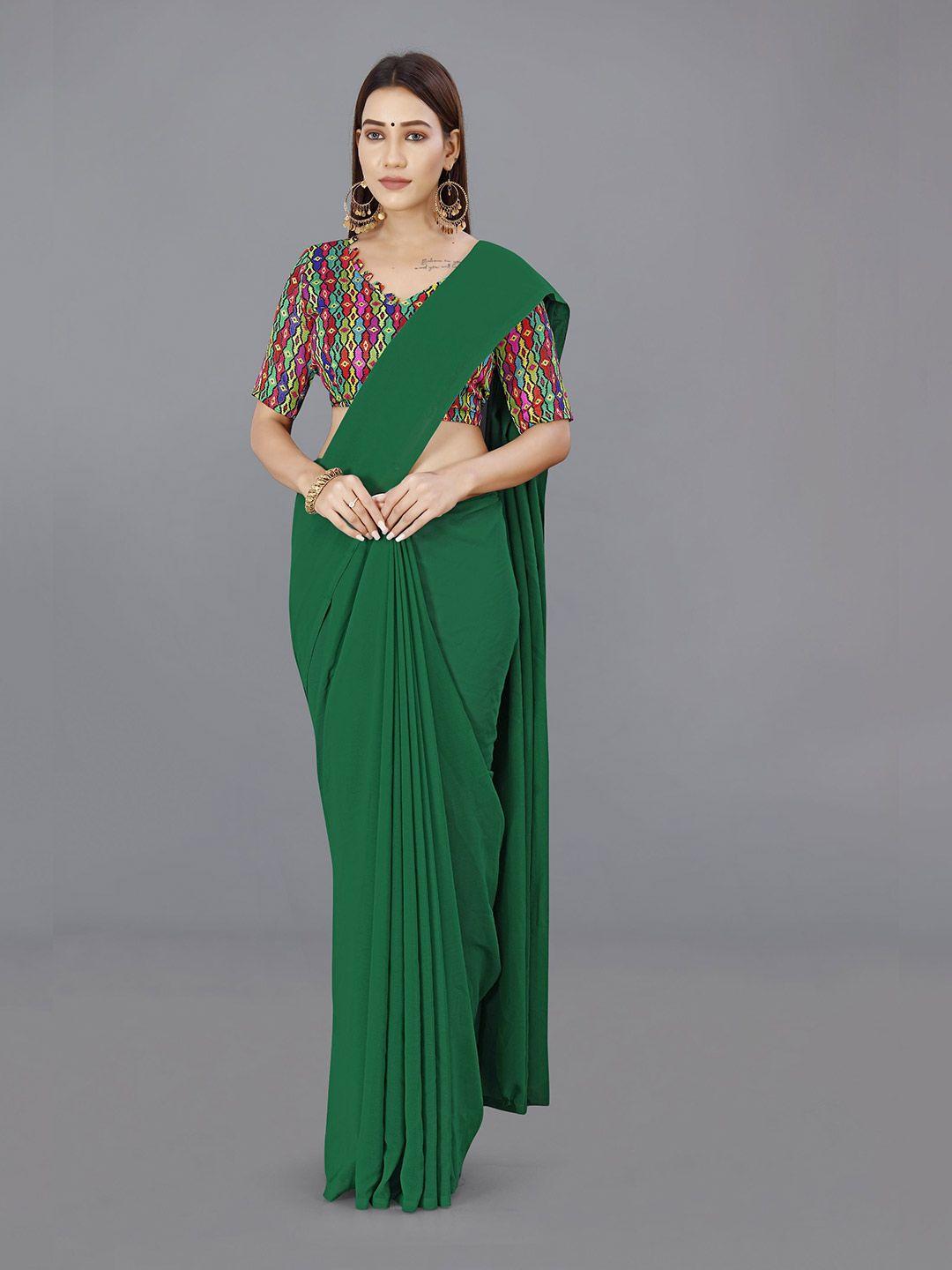 anand sarees saree with printed blouse