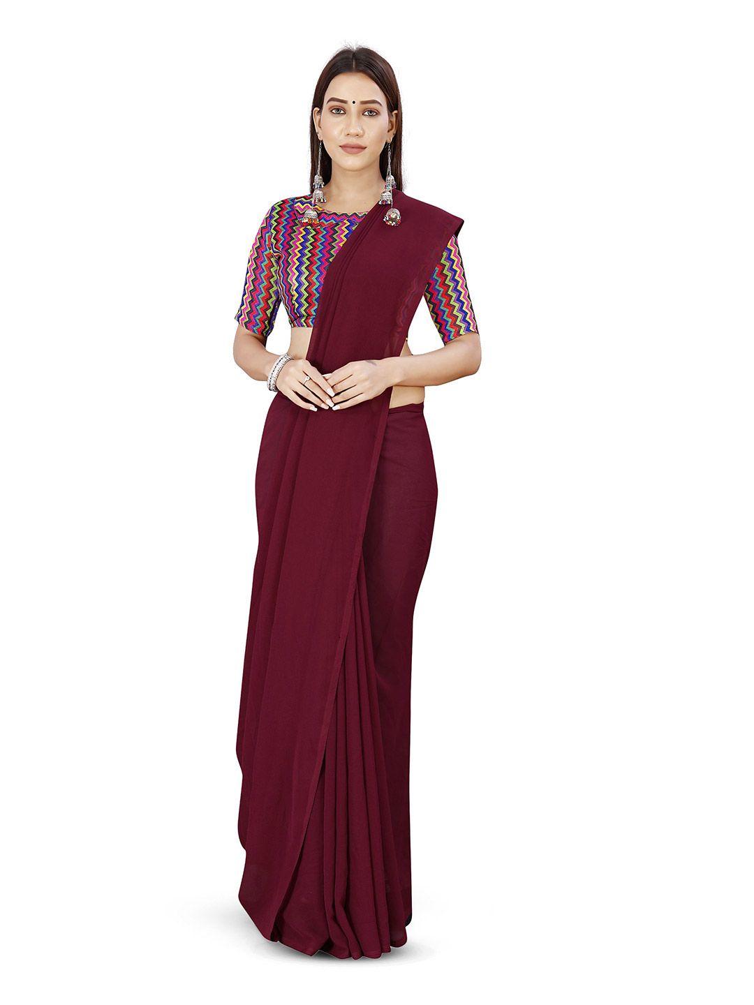 anand sarees saree with printed blouse