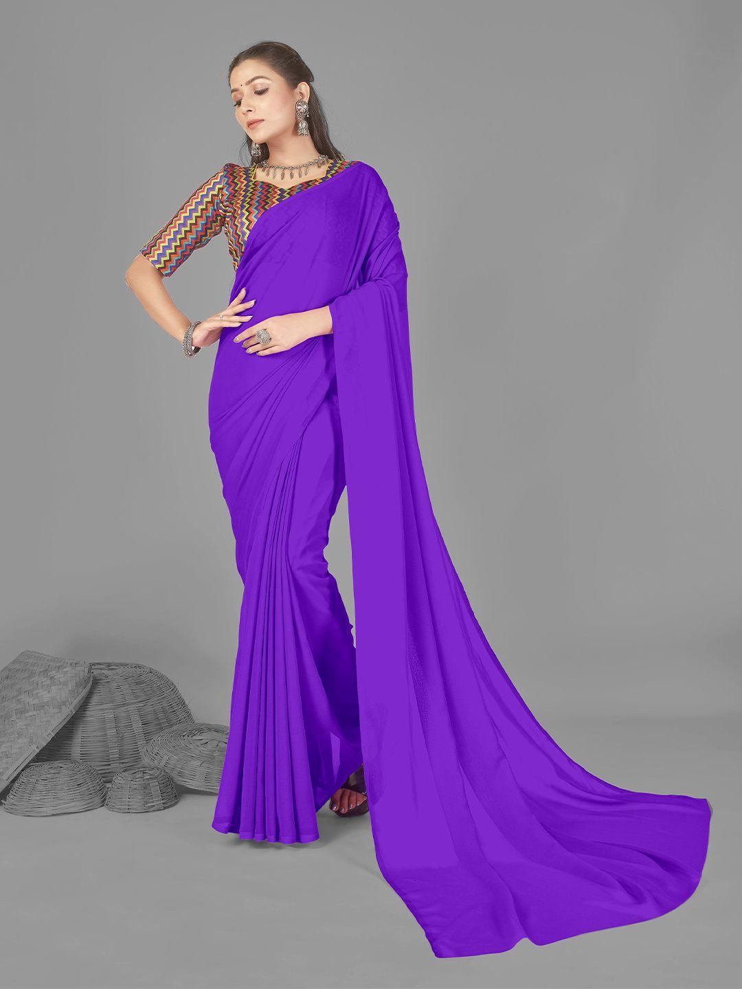 anand sarees solid georgette saree