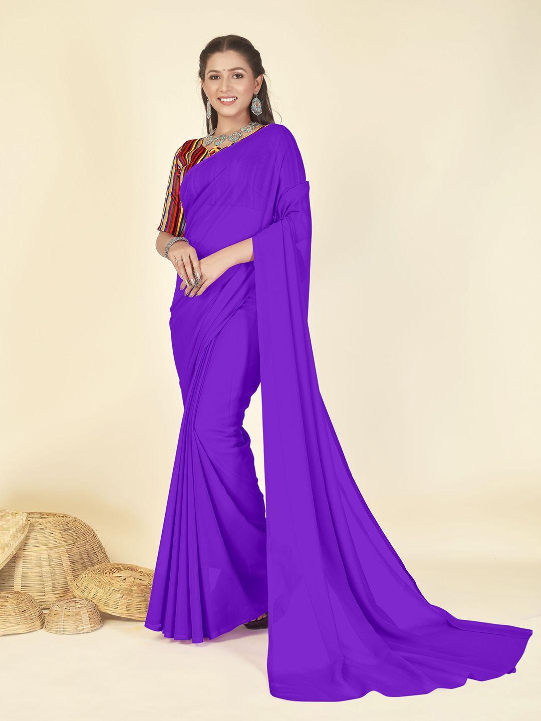 anand sarees solid poly georgette sareee