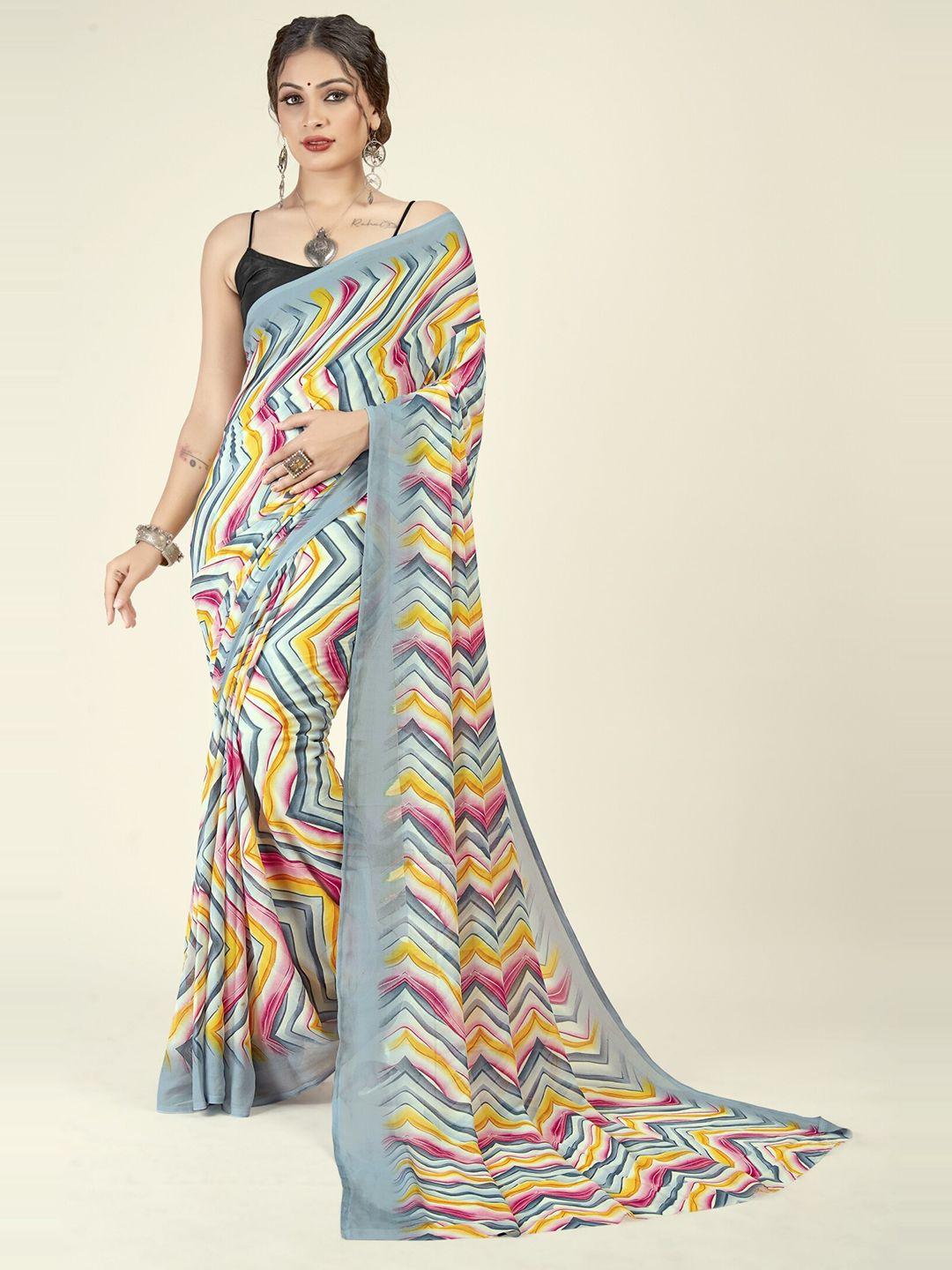anand sarees striped poly georgette saree