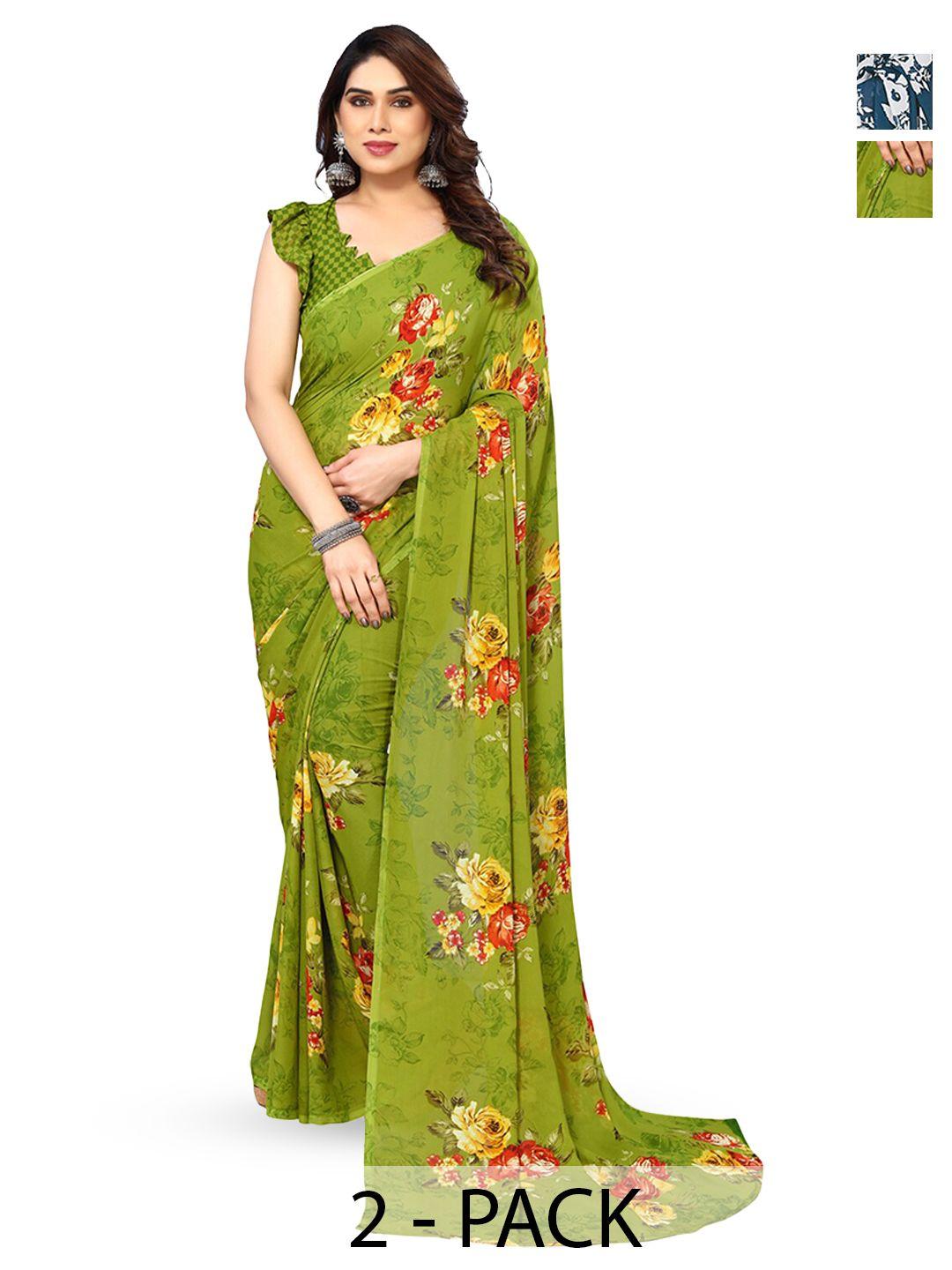 anand sarees floral poly georgette saree