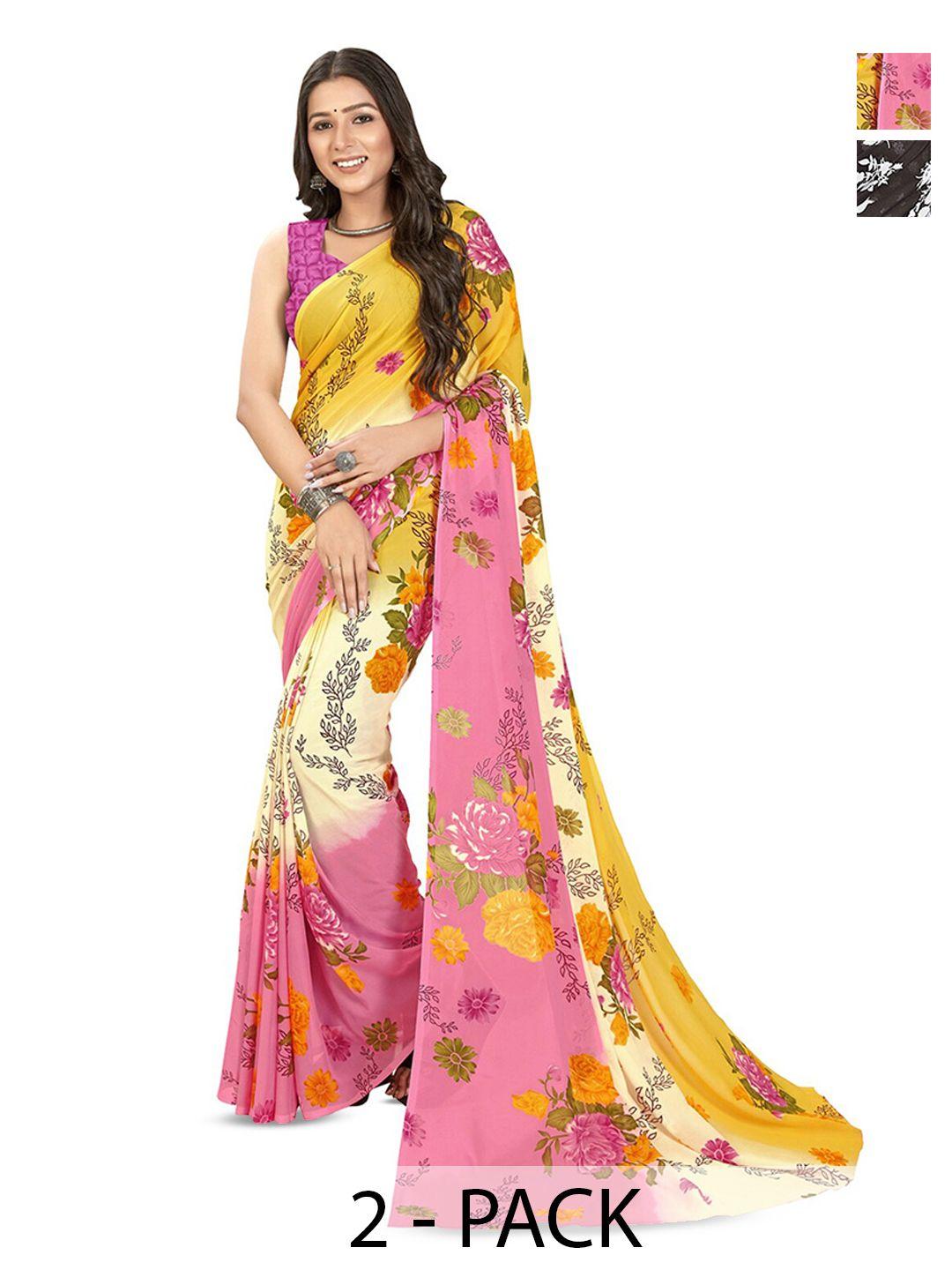 anand sarees floral poly georgette saree