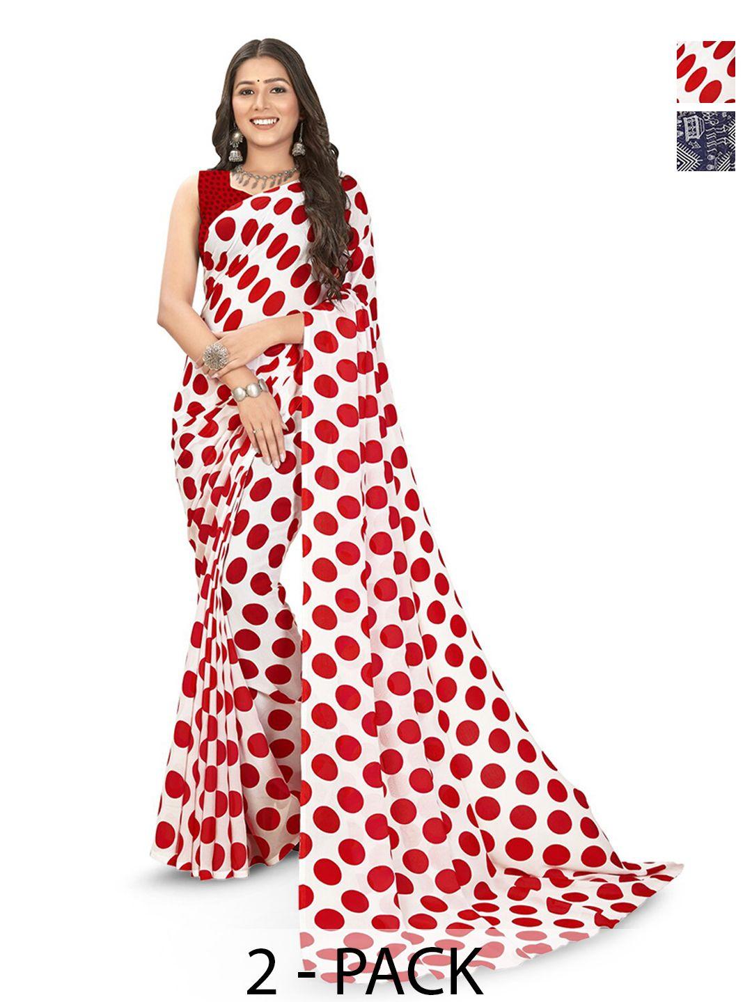 anand sarees polka dot poly georgette saree