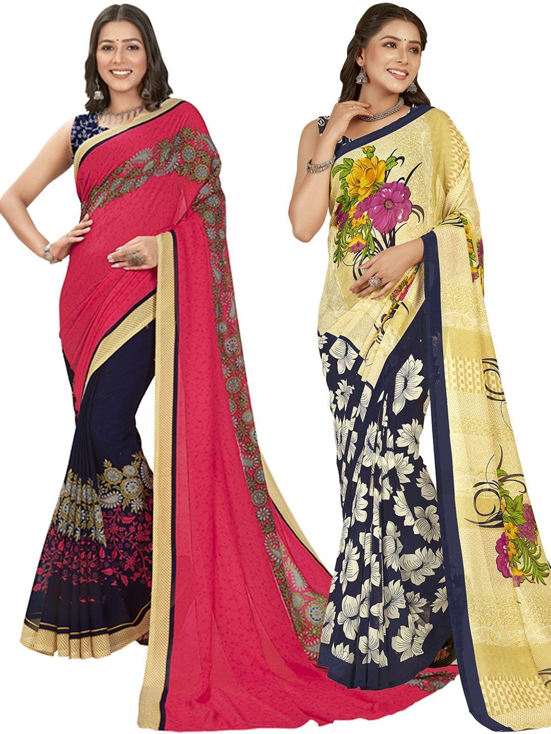 anand sarees selection of 2 floral printed saree