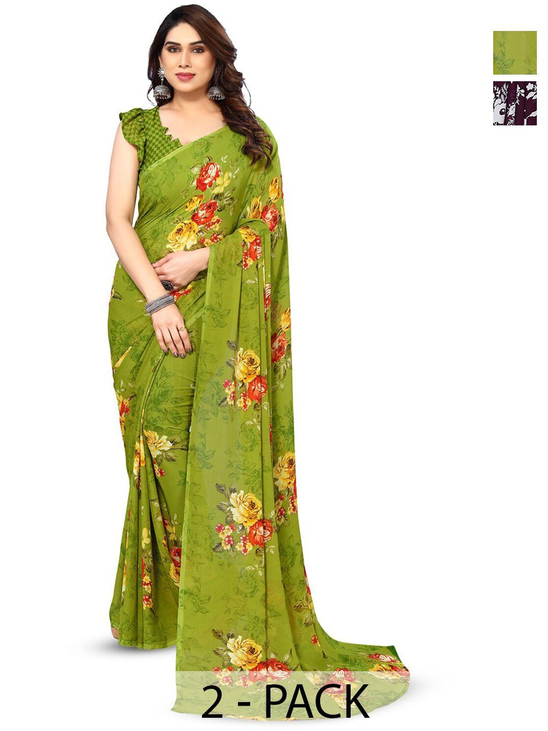 anand sarees selection of 2 floral printed saree