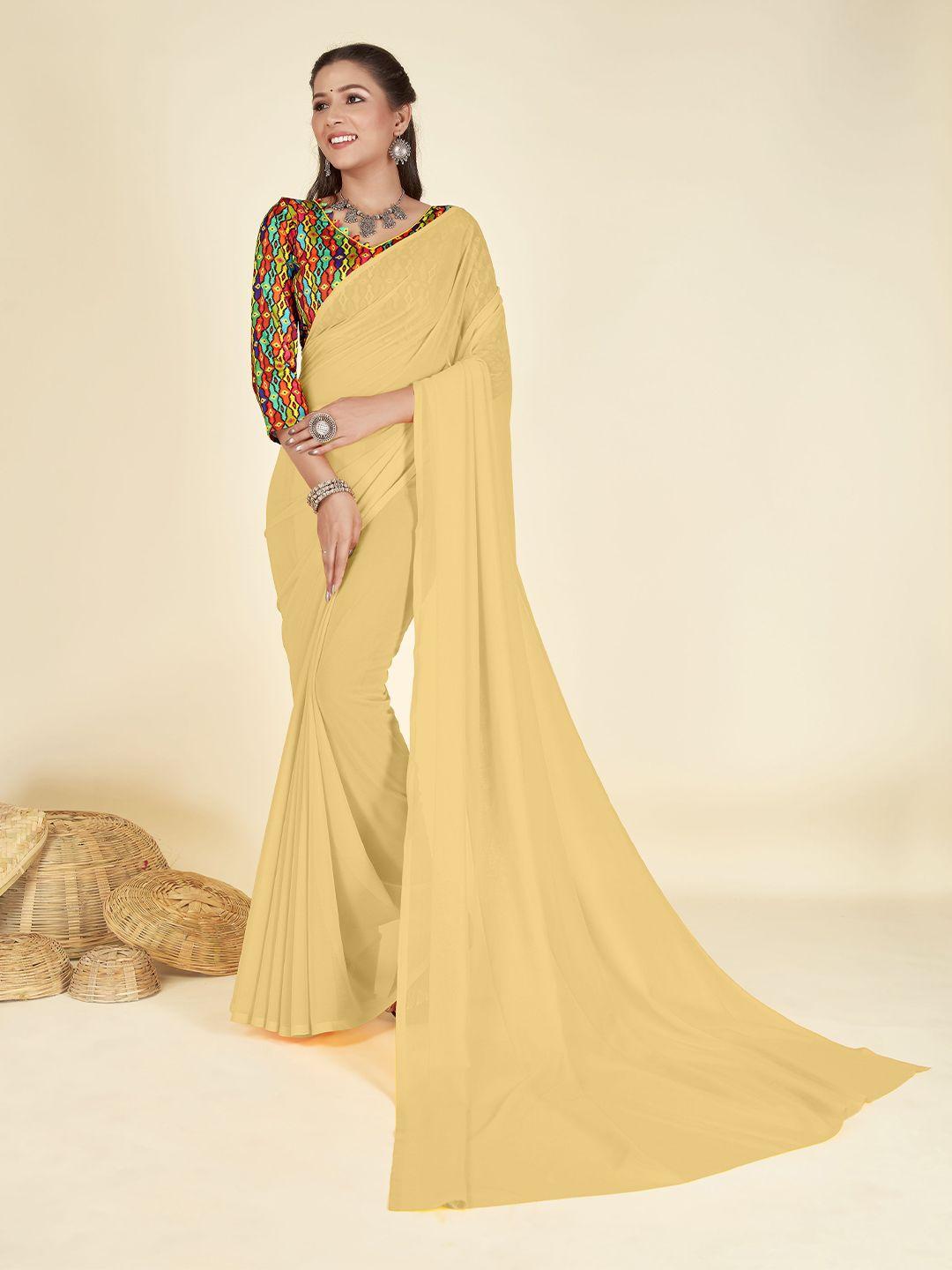 anand sarees solid poly georgette saree