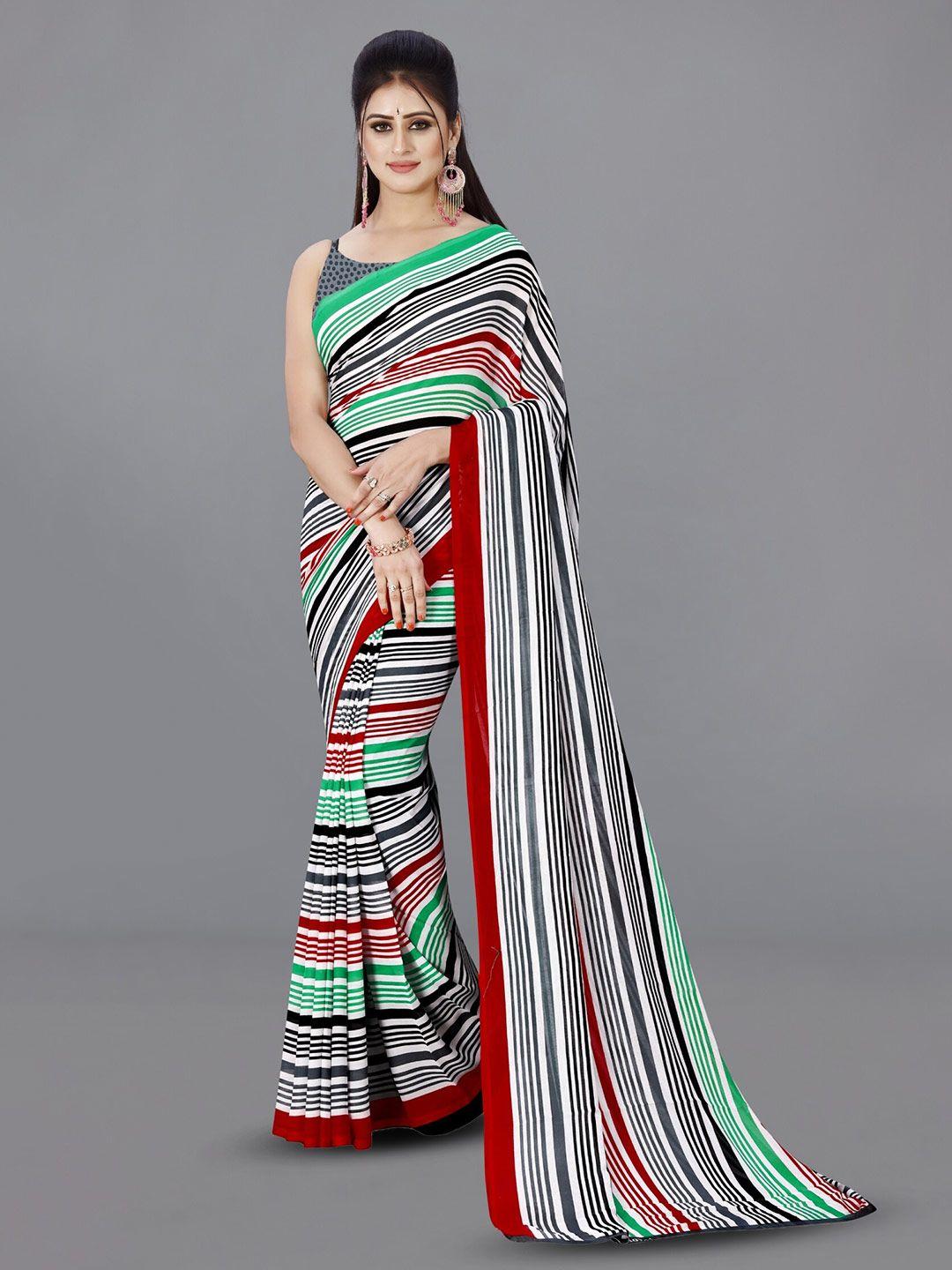 anand sarees striped georgette saree