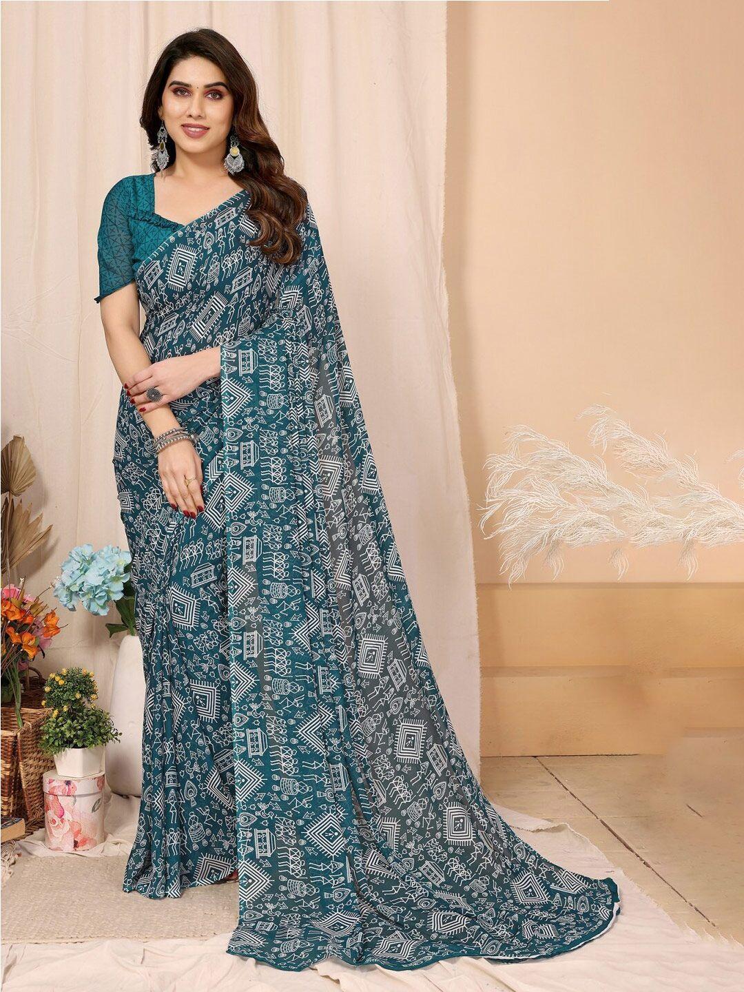 anand sarees warli poly georgette saree