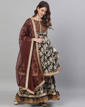 anarkali kurta set with embellished detail