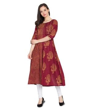 anarkali kurta with indian detail