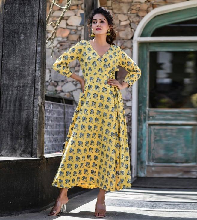 anastay yellow comfortable ethnic dress