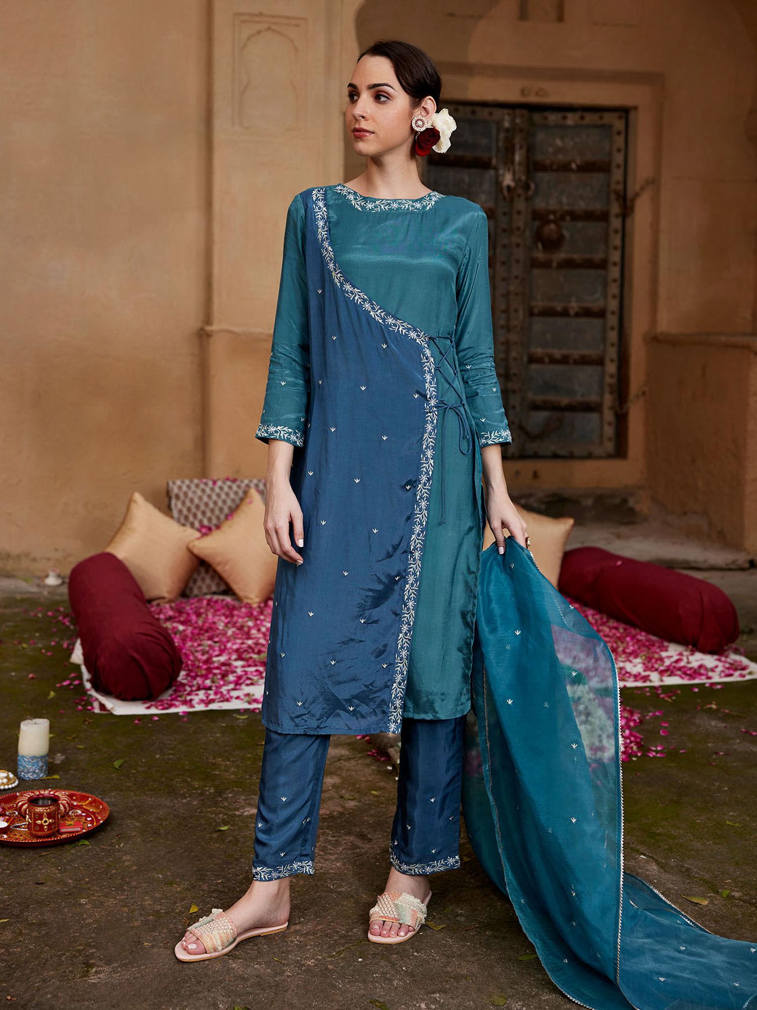 anaya kurta with pant & dupatta (set of 3)