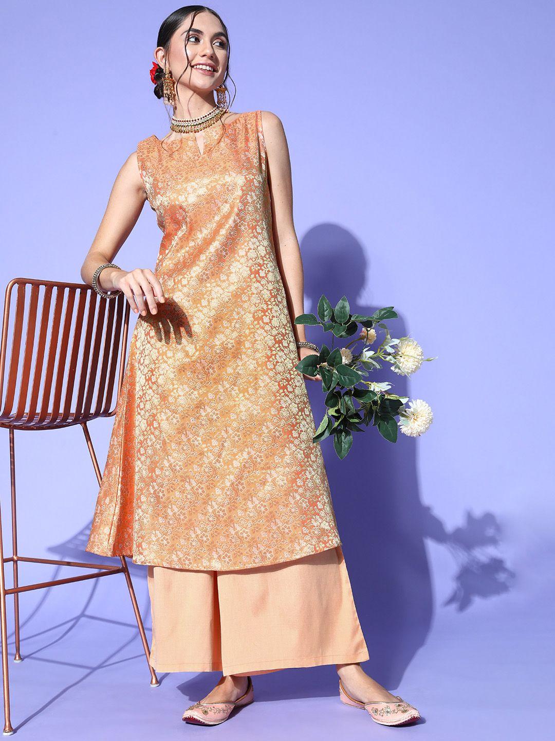 anayna women ethnic motifs silk blend ethereal embroidery kurta set