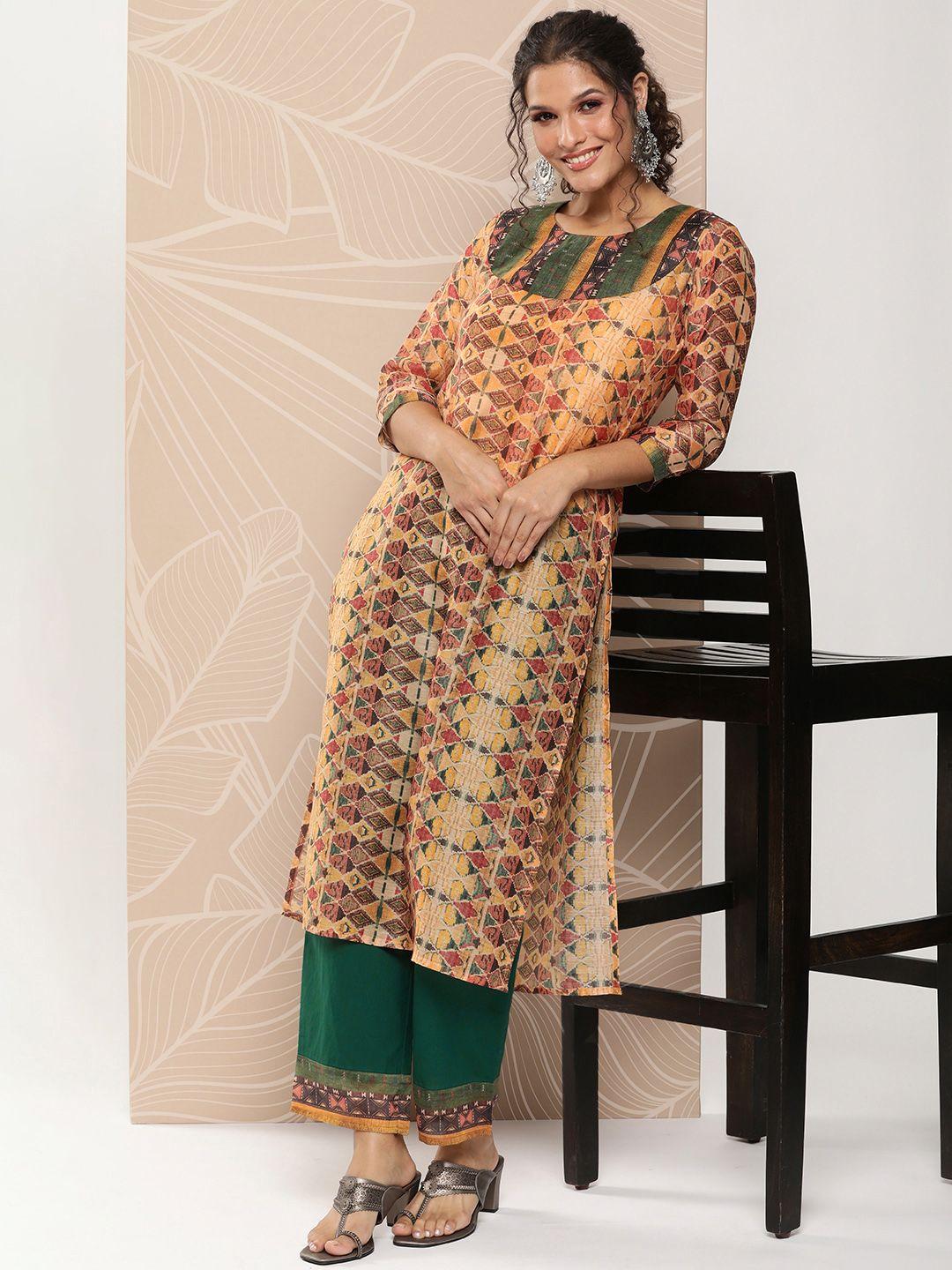 anayna printed regular kurta with trousers