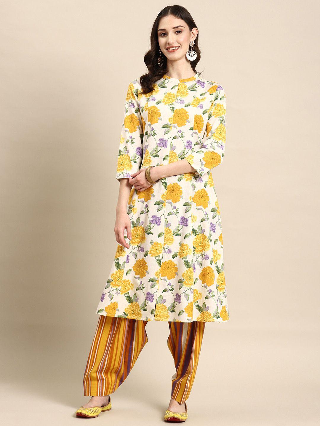 anayna women floral printed regular kurta with salwar