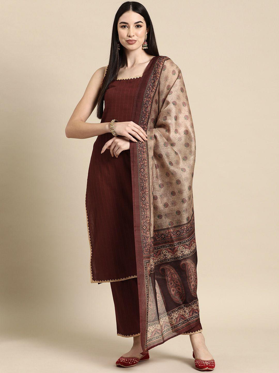 anayna women pure cotton kurta with trousers & with dupatta