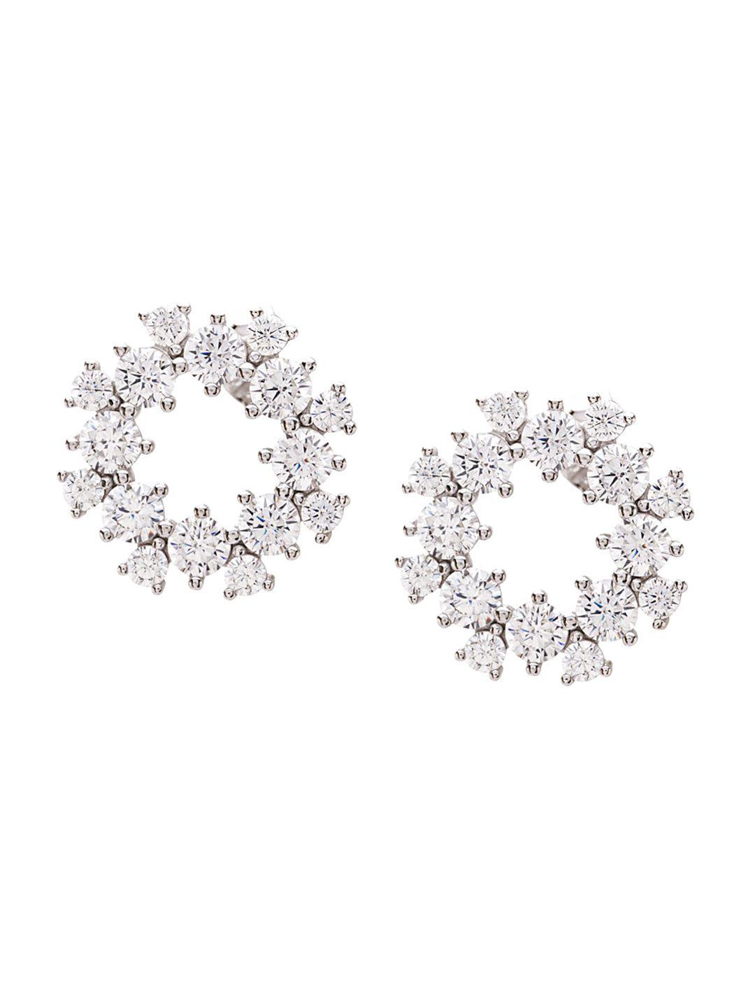 anayra white circular studs earrings