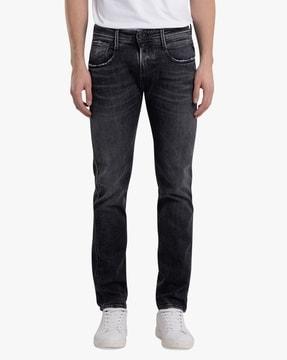 anbass slim fit aged eco black wash jeans