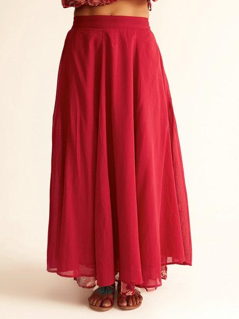 ancestry red cotton skirt