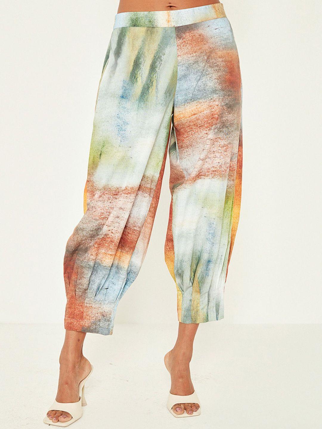 ancestry women tie and dye linen palazzos