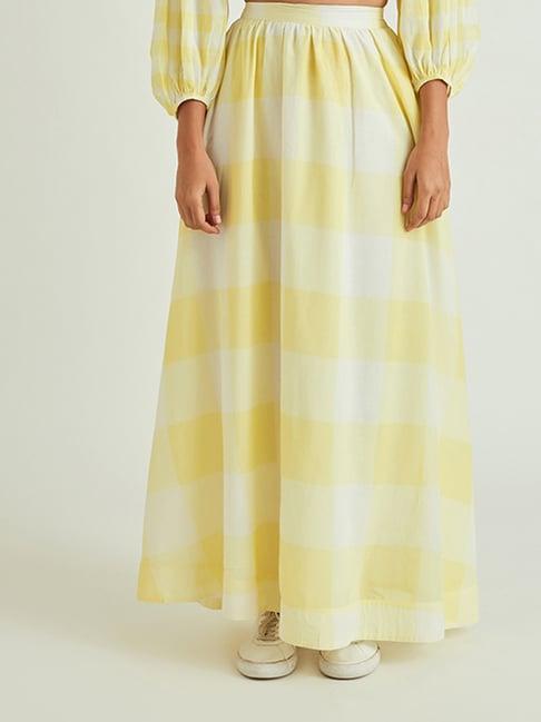 ancestry yellow & white checks skirt