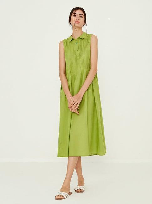 ancestry green midi dress