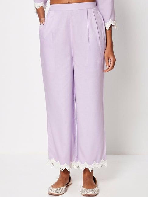 ancestry lavender regular fit pants