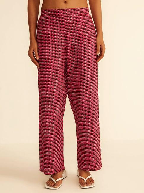 ancestry pink printed palazzos