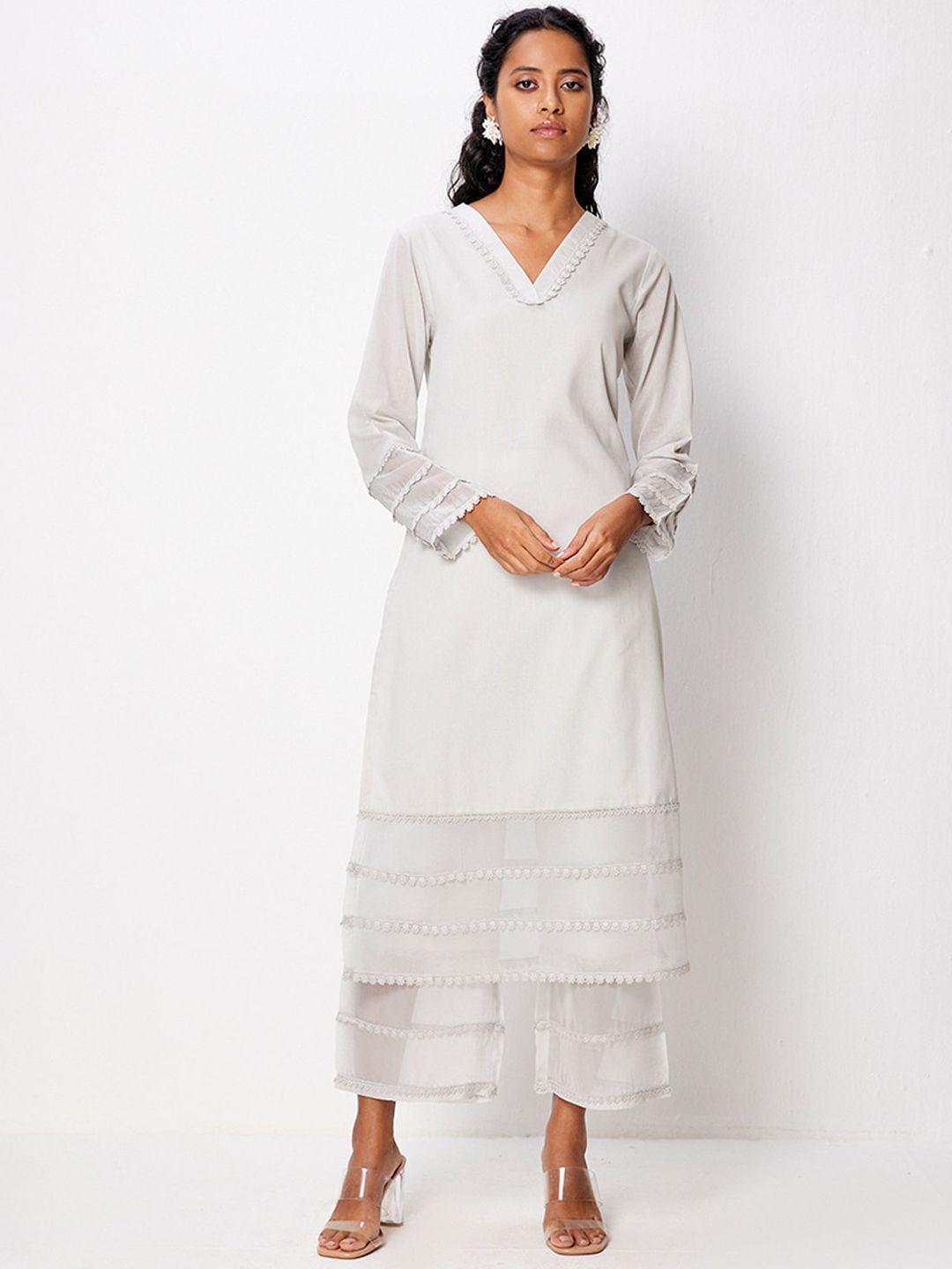 ancestry v-neck straight kurta