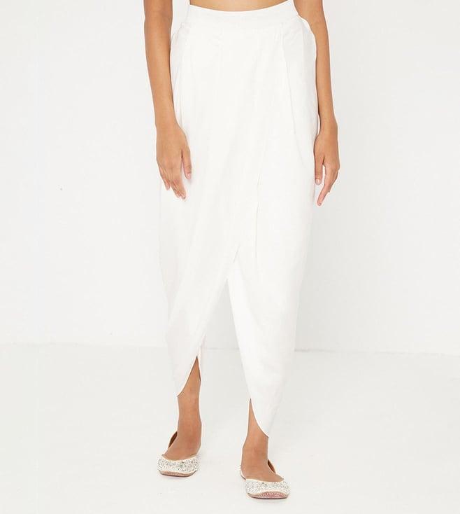 ancestry white solid dhoti pant