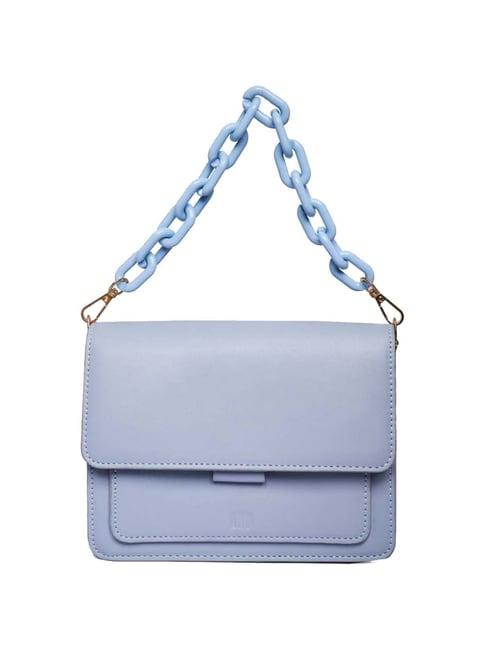 and blue solid small sling handbag