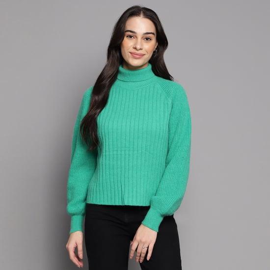 and december daze women knitted high-neck sweater