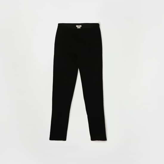 and girls panelled elasticated waist casual trousers
