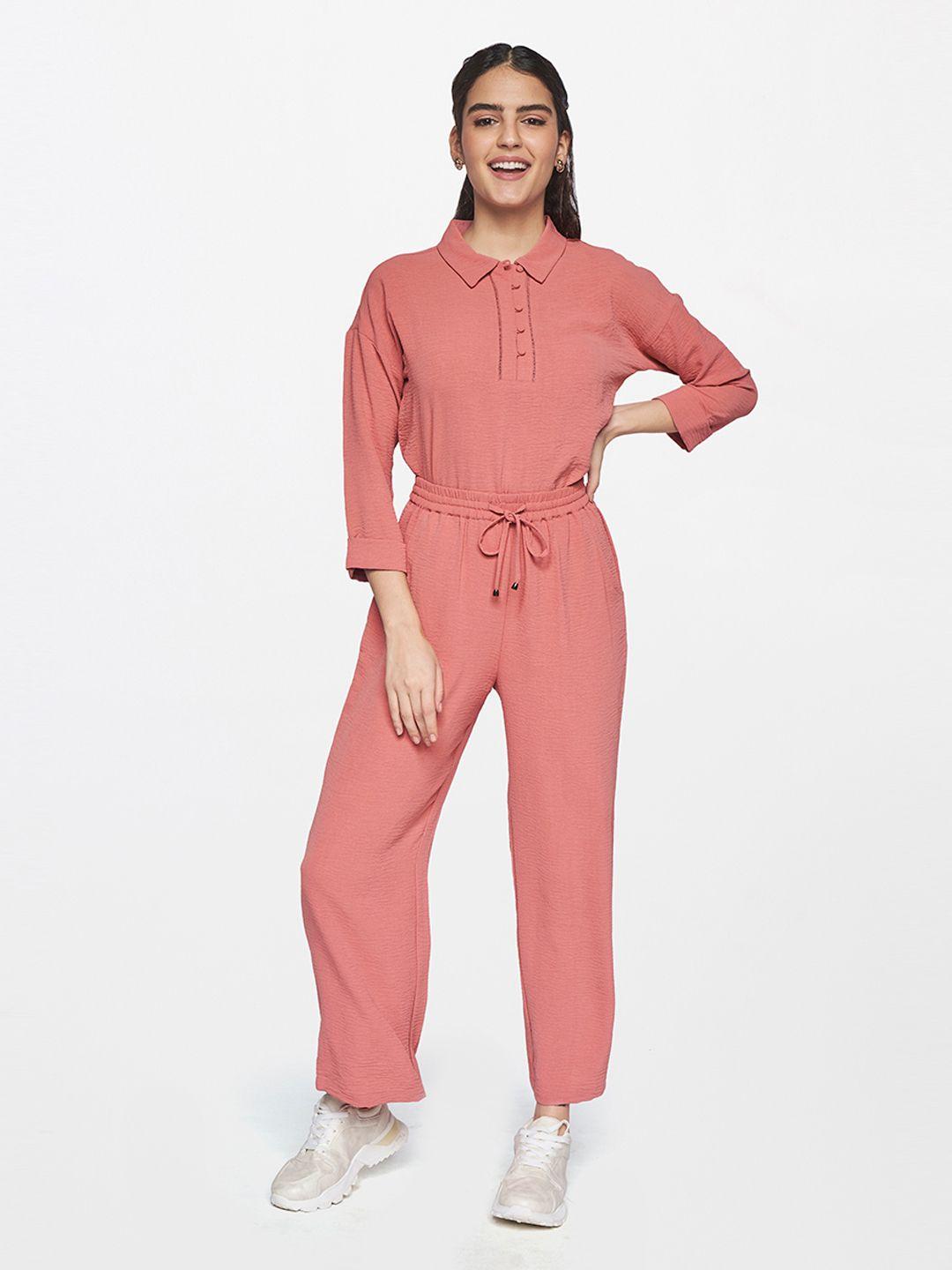 and peach-coloured basic jumpsuit