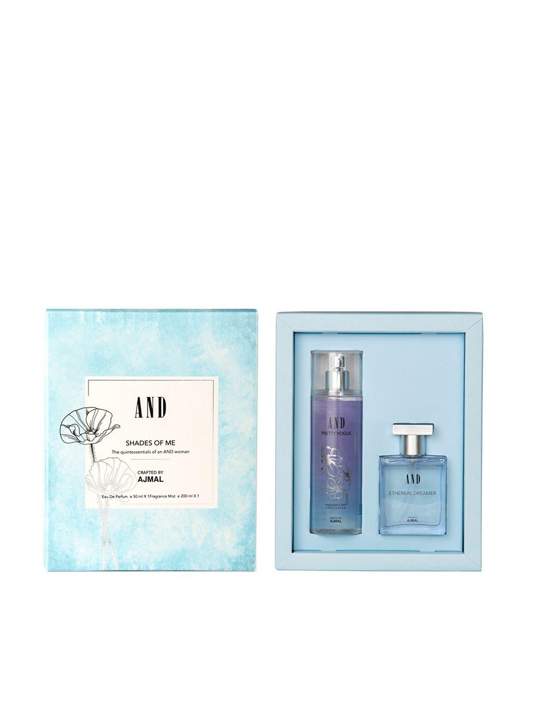 and women 2 pc ethereal dreamer edp & pretty vogue body mist crafted by ajmal - 250 ml