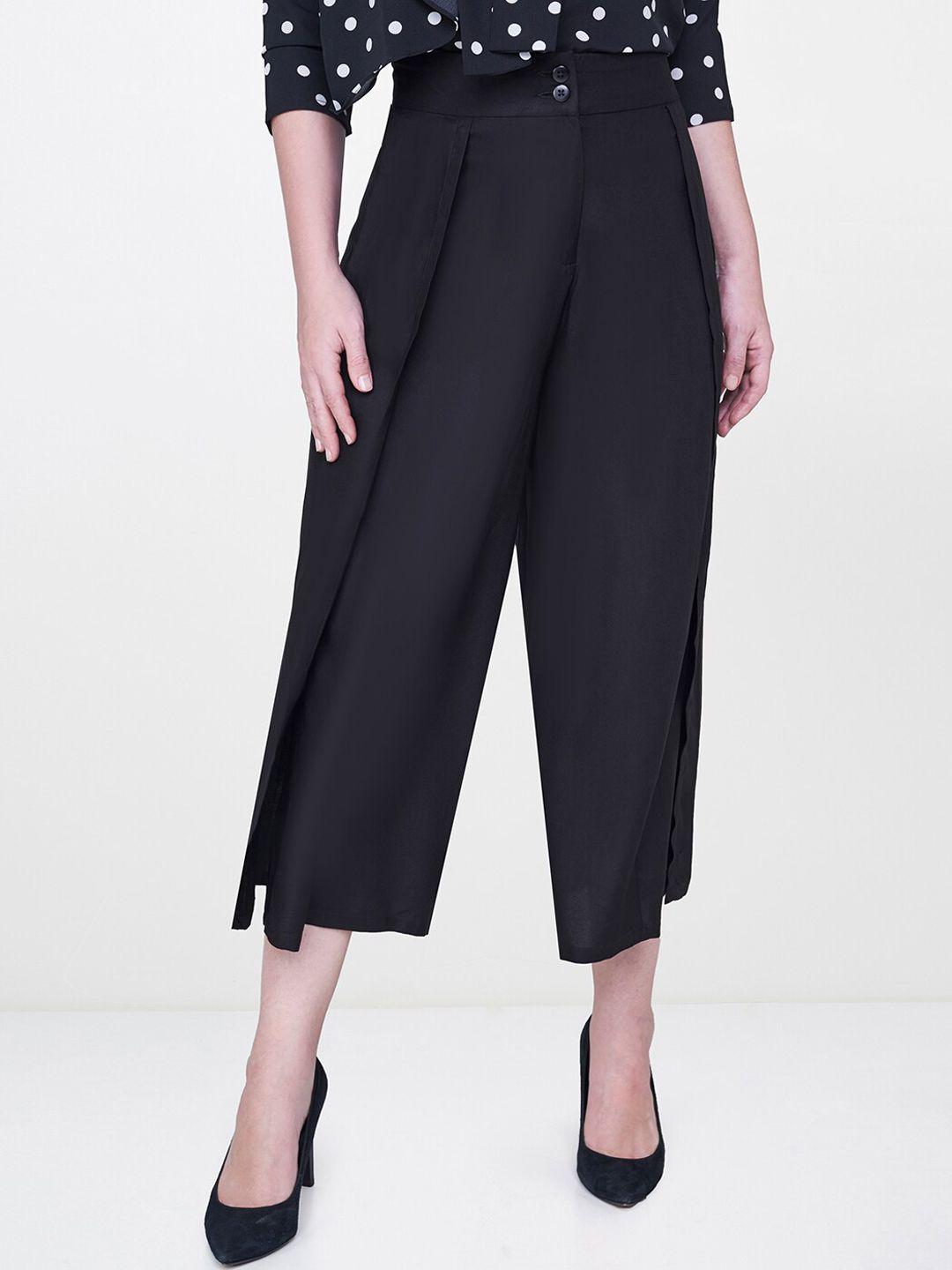 and women black culottes trouser