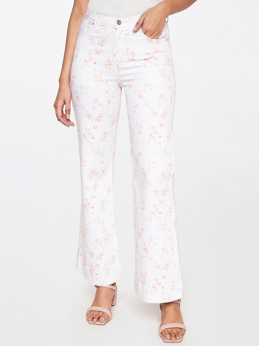 and women floral printed flared bootcut trousers
