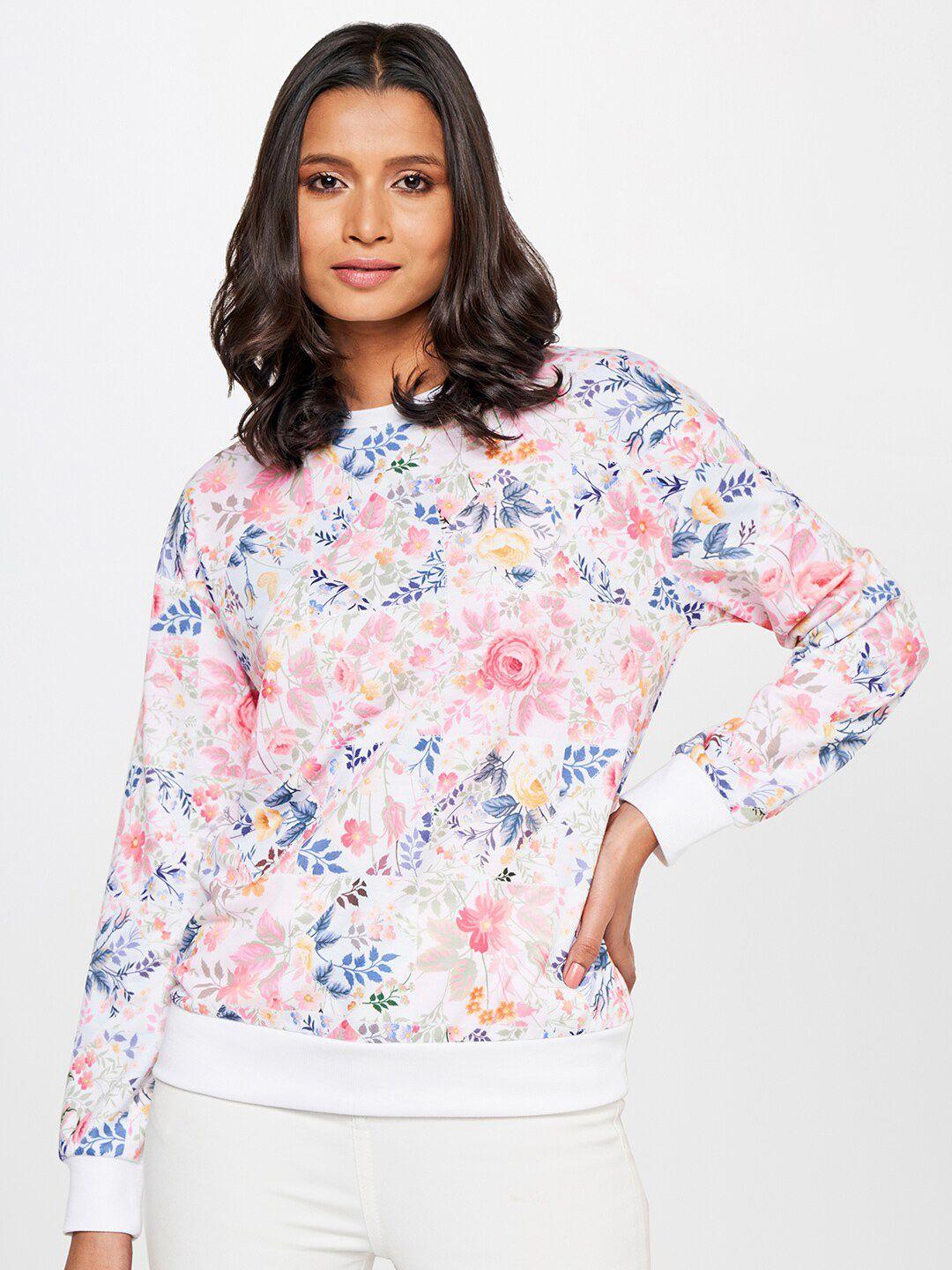 and women floral printed hooded sweatshirt