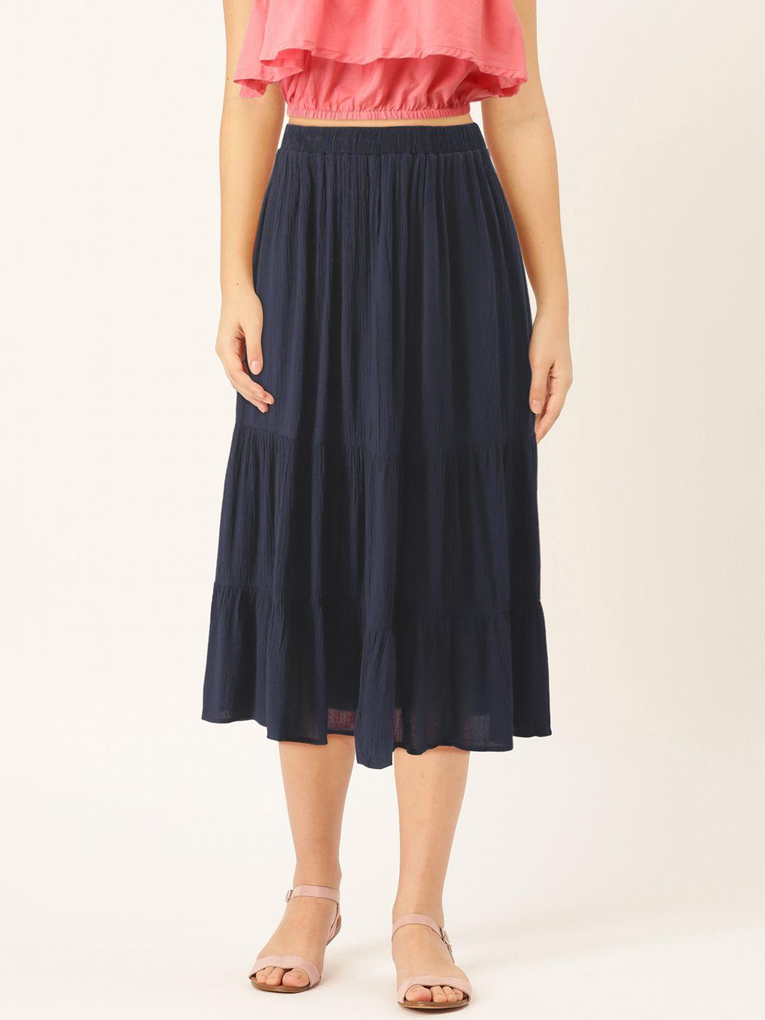 and-women-navy-blue-solid-flared-skirt