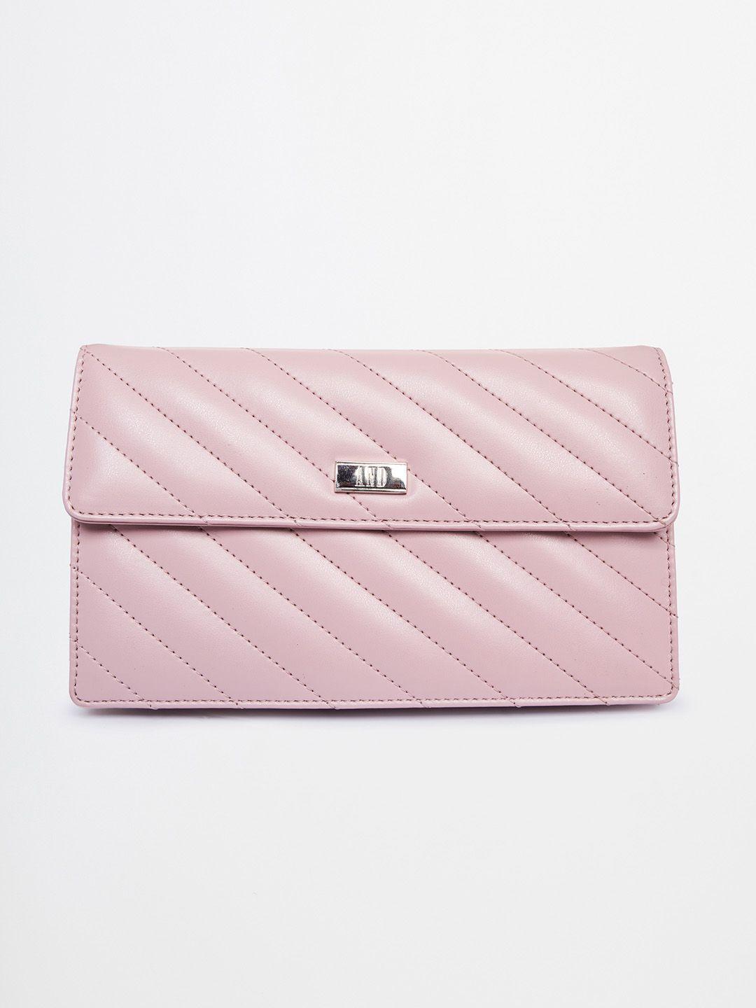 and women pink quilted pu two fold wallet
