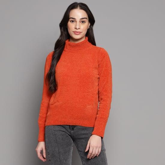 and women solid turtle neck sweater