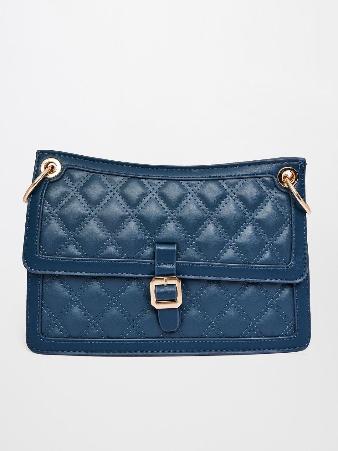 and women teal quilted pu two fold wallet