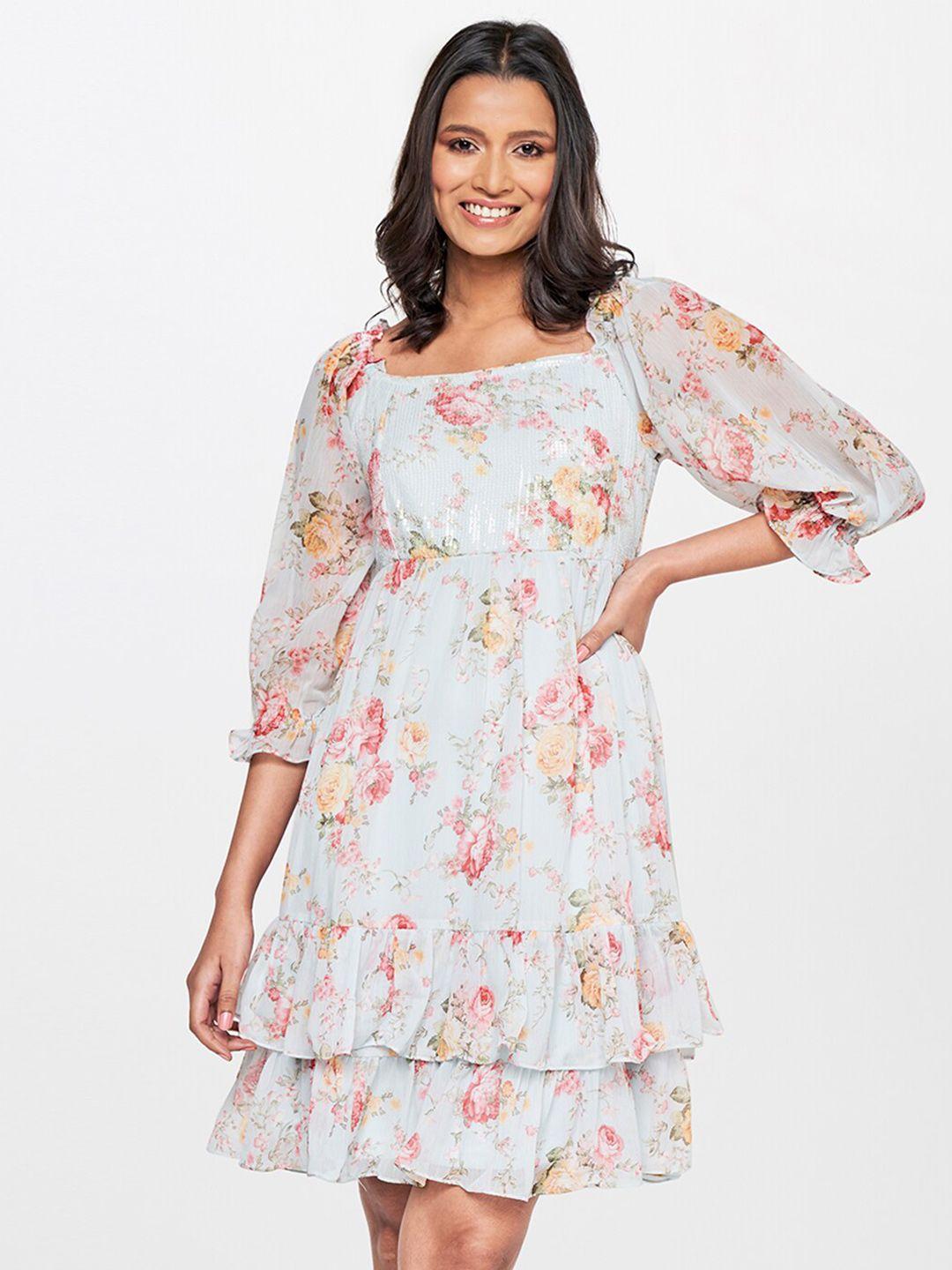 and floral print fit & flare dress